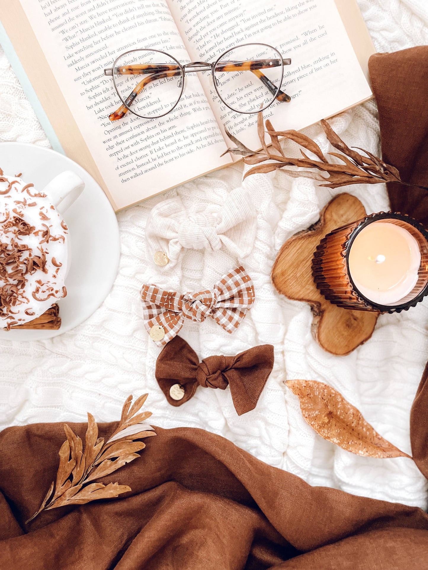 Latte Knot Hair Bow