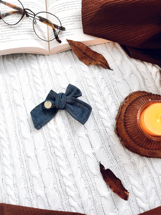 Denim Hair Bow