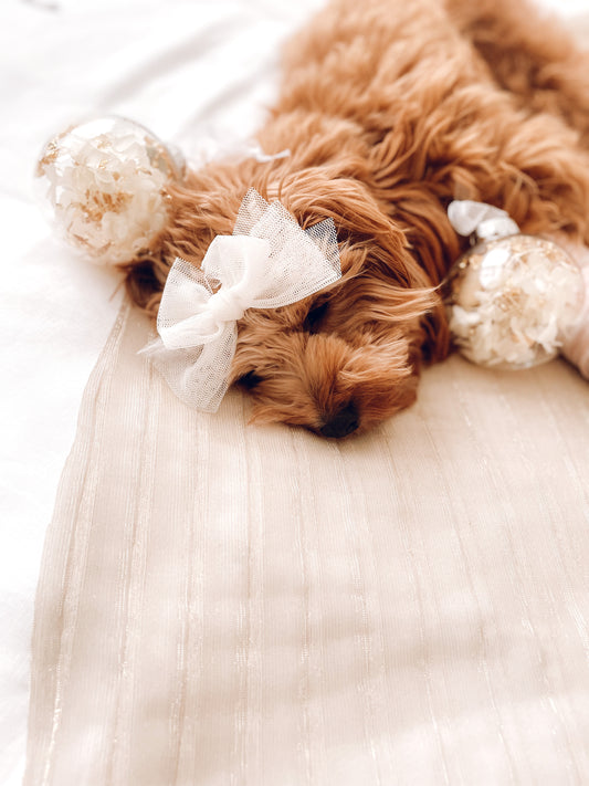 White Tulle Hair Bow