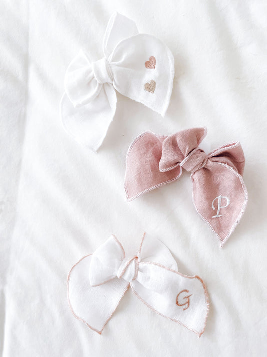 Monogrammed Piped Bow