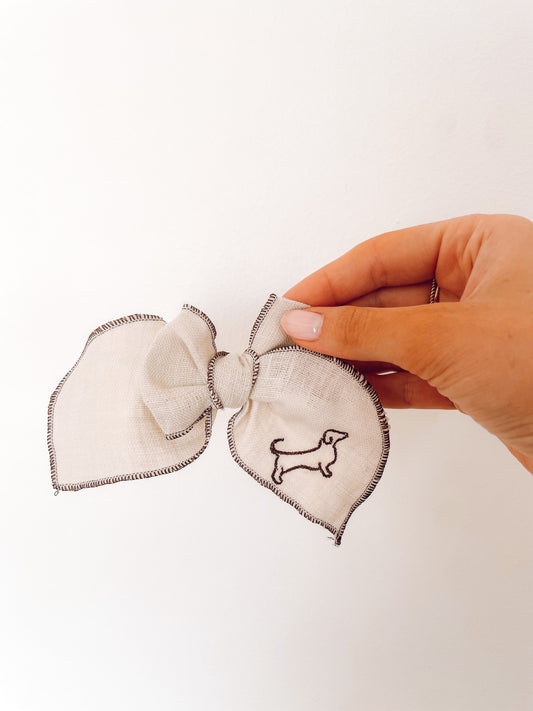 Build-A Dachshund Piped Bow